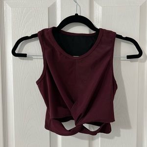 Maroon workout top